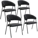 tectake Armlehnstuhl, Schwarz, Kunststoff, Pappel, 60x85x58 cm, Esszimmer,...