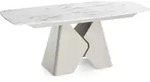 WFL Group Esstisch, Ecru, Metall, Nachbildung, 10-Sitzer, Rechteckig,Rechteckig,