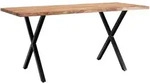 Mid.you Esstisch, Akazie, Holz, Akazie, massiv, rechteckig, X-Form, 80x76x140 cm,