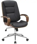CLP Drehstuhl, Schwarz, Walnuss, Metall, 60x102x68 cm, Arbeitszimmer, B&uuml;rost&uuml;hle,