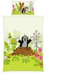 baby best Babybettw&auml;sche Kleiner Maulwurf, Gr&uuml;n, Wei&szlig;, Textil, 100x135 cm,