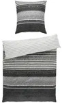 Janine Bettw&auml;sche Davos, Hellgrau, Dunkelgrau, Textil, Streifen, 155x220 cm,