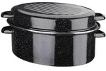 GSW Br&auml;ter Emaille Br&auml;ter, Schwarz, Metall, 9 L, oval, 38x18 cm, ISO 9001,
