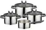ELO Kochtopfset Black Pearl, Silber, Metall, 4-teilig, 16 cm,20 cm,16 cm, 1,8...