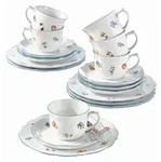 Seltmann Weiden Kaffeeservice Sonate, Blau, Mehrfarbig, Wei&szlig;, Keramik, 18-teilig,
