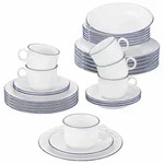 Seltmann Weiden Kombiservice, Wei&szlig;, Blau, Keramik, 30-teilig, Rund, 2x2x2 cm, Essen