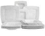 Creatable Tafelservice Victoria wei&szlig;, Wei&szlig;, Keramik, 12-teilig, lebensmittelecht,