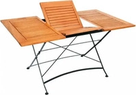 Gardenson GARTENTISCH Natur, Schwarz 90x74x100-150 cm