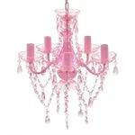 vidaXL Kronleuchter, Pink, Glas, Formgebogen, 40x80x40 cm, Lampen & Leuchten,