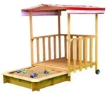 Coemo Spielhaus, Natur, Holz, 113x137x116 cm, unisex, CE, Outdoor Spielzeug,
