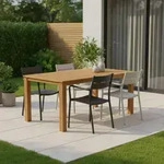 Gardenson Gartentisch, Akazie, Holz, Akazie, massiv, rechteckig, eckig, 90x75x185 cm,