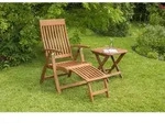 Gardenson Gartenklappsessel-Set Comodoro, Natur, Holz, Eukalyptusholz, Hartholz,