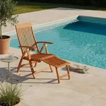 Gardenson Gartenklappsessel Comodoro, Natur, Holz, Eukalyptusholz, Hartholz, X-Form,