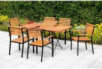 Gardenson GARTENTISCHGRUPPE Natur, Schwarz