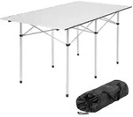 tectake Campingtisch, Grau, Metall, Baum/Pflanze/Natur, Rechteckig, 70x70x140 cm,