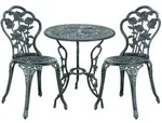 casa.pro Balkon-Set, Gr&uuml;n, Metall, 2-Sitzer, rund, Balkonm&ouml;bel, Balkonm&ouml;bel-Set