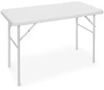 Relaxdays Gartentisch, Wei&szlig;, Kunststoff, Metall, 122x74x61.5 cm, Gartenm&ouml;bel,