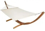 tectake H&auml;ngematte, Wei&szlig;, Textil, 150x124x415 cm, Gartenm&ouml;bel, H&auml;ngematten