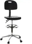 Mid.you B&uuml;rohocker, Schwarz, Chrom, Metall, Kunststoff, Drehkreuz, 45x132x41 cm,