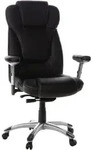 Mid.you Chefsessel, Schwarz, Silber, Kunststoff, Kombination Echtleder/Lederlook,