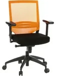 Mid.you Drehstuhl, Orange, Schwarz, Kunststoff, Textil, Drehkreuz, 59x108x44 cm,
