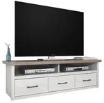 Carryhome Tv-Element, Wei&szlig;, Tr&uuml;ffeleiche, Holzwerkstoff, 3 Schublade(n)...
