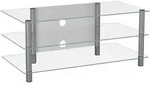 Mid.you Phonotisch, Klar, Silber, Metall, Glas, rechteckig, 110x45x42 cm, Kabelkanal,