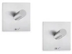 Zack Haken-Set Peco, Edelstahl, Metall, 4.2x4.2 cm, Badaccessoires,
