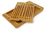 Relaxdays Brotschneidebrett, Hellbraun, Holz, Holzwerkstoff, 22x27 cm,