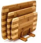 Relaxdays Schneidebretter, Hellbraun, Holz, 25.5x39 cm, K&uuml;chenzubeh&ouml;r,