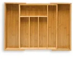 Relaxdays Besteckkasten, Hellbraun, Holz, 34x5x48 cm, K&uuml;chenzubeh&ouml;r, Besteckk&auml;sten