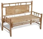 vidaXL Gartenbank, Braun, Naturmaterialien, 2-Sitzer, Rechteckig, 120x90x55 cm,