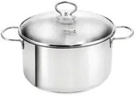 Kopf Fleischtopf, Edelstahl, Metall, Rund, breiter Sch&uuml;ttrand, Kochen, T&ouml;pfe,