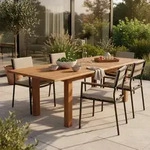 Gardenson Gartentisch, Akazie, Holz, Akazie, massiv, rechteckig, eckig,