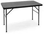 Relaxdays Gartentisch, Schwarz, Kunststoff, Metall, 122x74x61.5 cm, Gartenm&ouml;bel,