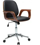 Kare-Design Drehstuhl, Schwarz, Nussbaum, Holz, Textil, Nussbaum, furniert,
