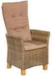 Gardenson Gartensessel, Natur, Cappuccino, Holz, Metall, Kunststoff, Textil, Akazie,