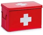 Zeller Present Medizinbox, Rot, Metall, 5 F&auml;cher, 32x20x21 cm, Tragegriff,...
