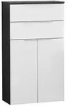 Mid.you Midischrank Kara, Alu, Wei&szlig;, Anthrazit, Holzwerkstoff, Glas, 1 F&auml;cher, 2