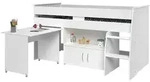 Calicosy Kombibett, Wei&szlig;, Holzwerkstoff, 90x200 cm, Kinder- & Jugendzimmer,