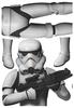 Disney Dekosticker Star Wars, Schwarz, Weiß, Kunststoff, 4-teilig, 100x70 cm, Made
