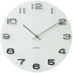 Onzeno Wanduhr, Wei&szlig;, Glas, Rund, 35x35x4 cm, CE, Dekoration, Uhren, Wanduhren