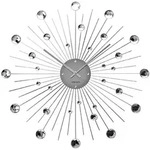Karlsson Wanduhr, Silber, Metall, Rund, 50x50x4 cm, CE, Dekoration, Uhren, Wanduhren