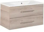 Mid.you Waschtischkombi B.Clever, Esche, Metall, 2 Schublade(n) Schubladen, 90 cm,