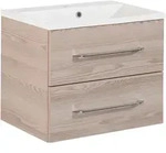 Mid.you Waschtischkombi B.Clever, Esche, Metall, 2 Schublade(n) Schubladen, 60 cm,