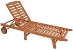 Gardenson Sonnenliege, Braun, Holz, Eukalyptusholz, Hartholz, 63x30x197 cm,