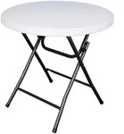 Gardenson Gartentisch, Schwarz, Wei&szlig;, Metall, Kunststoff, rund, Rundrohr, 76 cm,