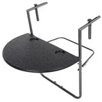 Gardenson Balkontisch, Anthrazit, Schwarz, Metall, Kunststoff, rund, 64x73x60 cm,