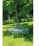 Gardenson Baumbank, Wei&szlig;, Metall, 63x80x122 cm, Gartenm&ouml;bel, Gartenb&auml;nke