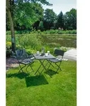 Gardenson Balkonset, Schwarz, Metall, Kunststoff, 3-teilig, X-Form, 62x74x62 cm,